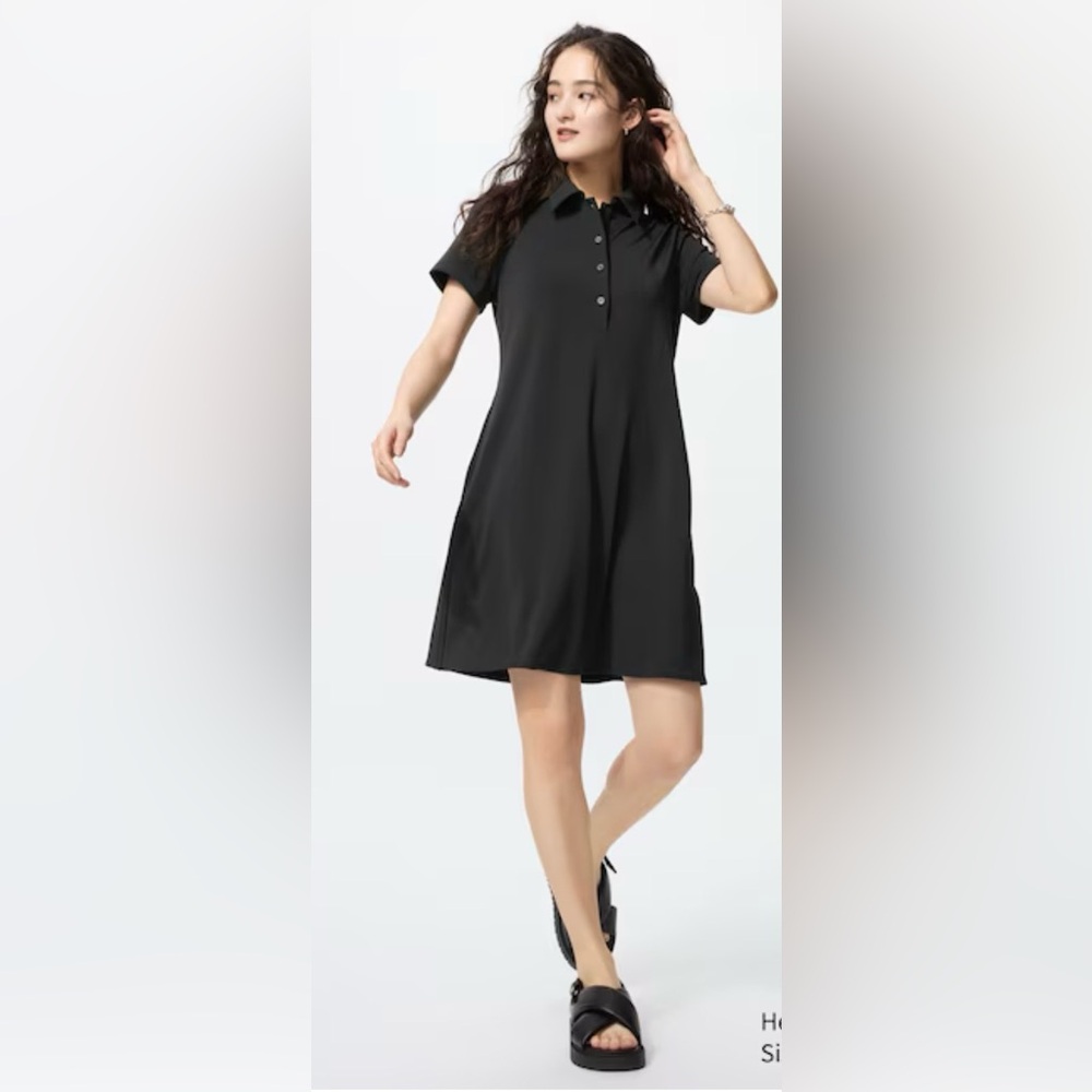 Uniqlo Charcoal Polo Shirt Dress